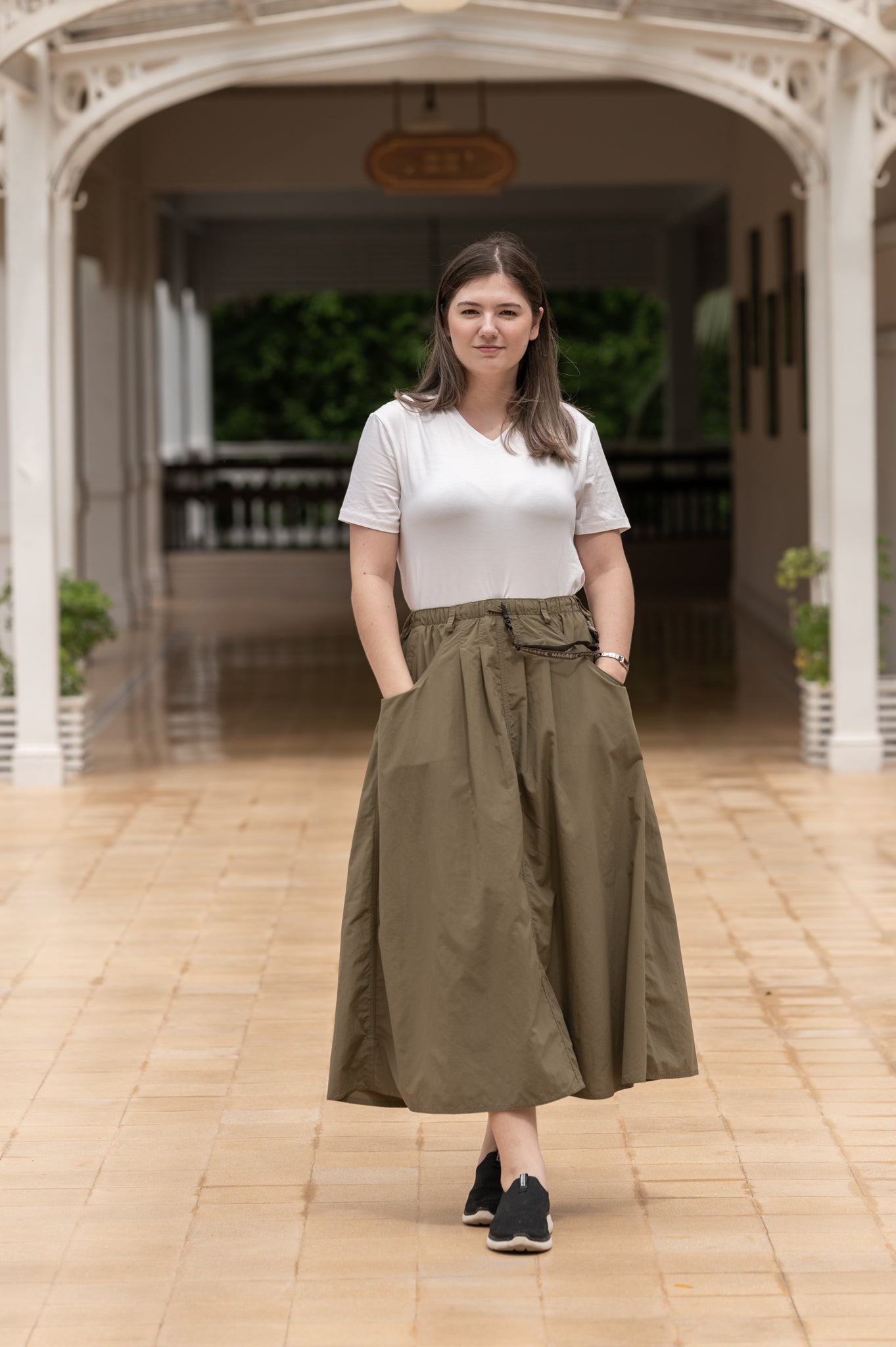 Macabi Knee Length Skirt - Mocha