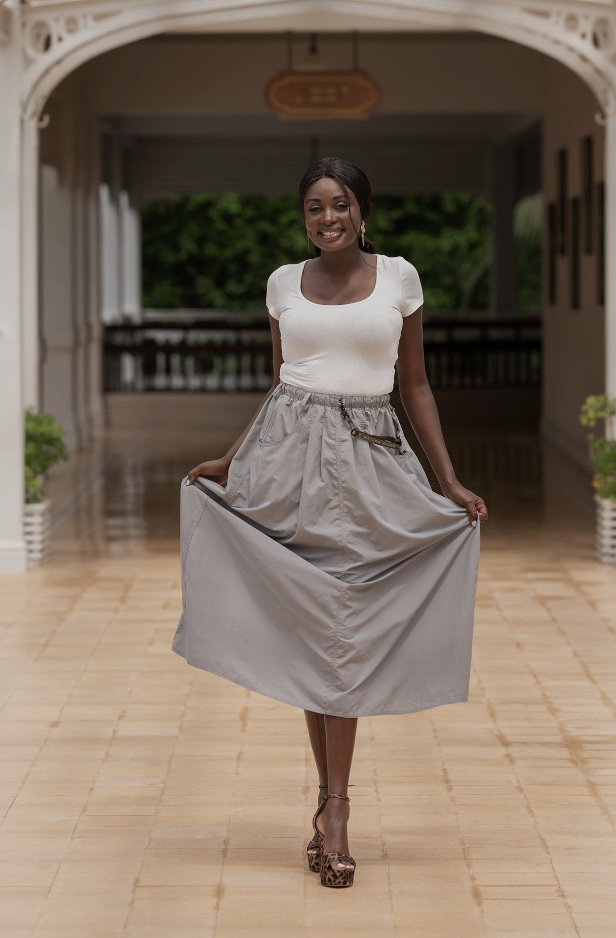 Macabi Slim Skirt Light Gray