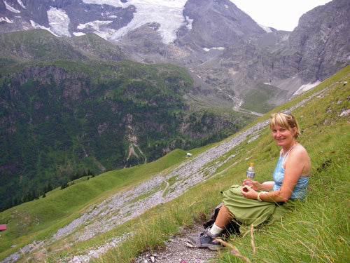 Strenuous climb in the Alps