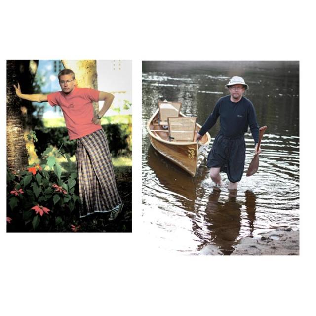Men in skirts in Burma