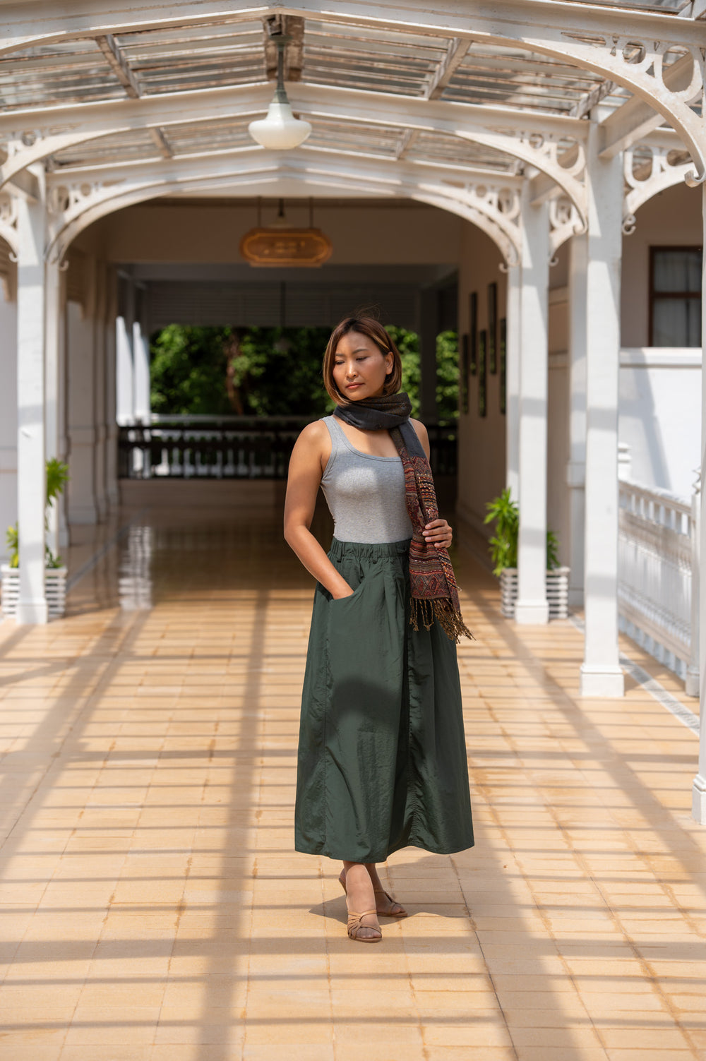 Macabi Slim Skirt - Dark Hunter Green