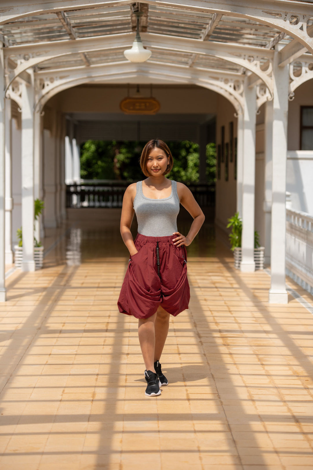 Macabi Skirt - Dark Cherry Red