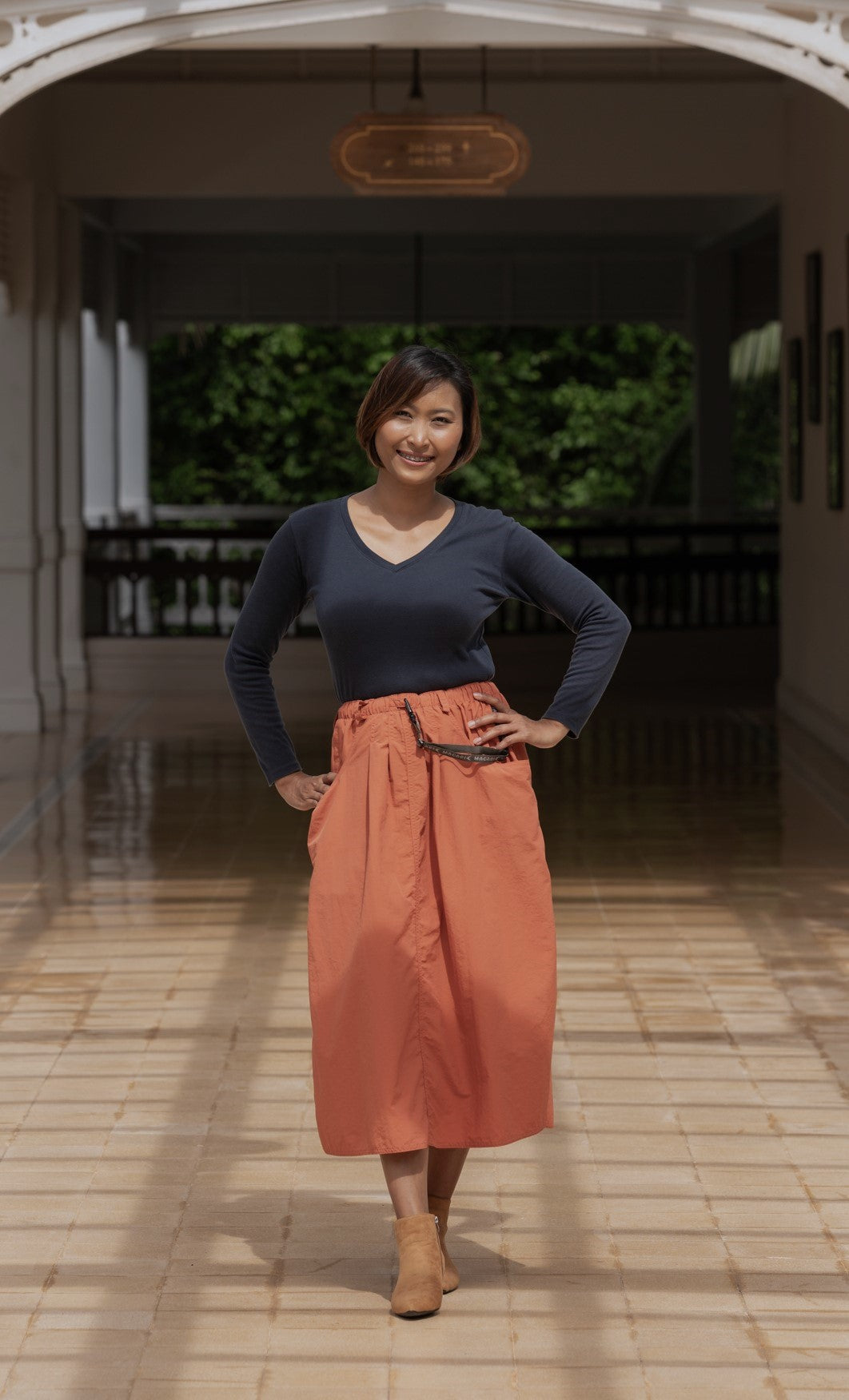 Macabi Slim Skirt - Terra Cotta