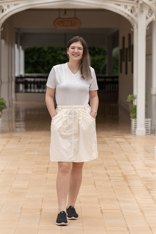 Macabi Knee Length Skirt - Off White