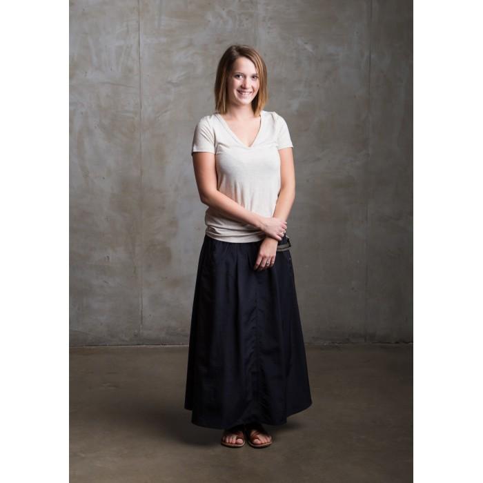 Macabi Knee Length Skirt - Dark Cherry Red