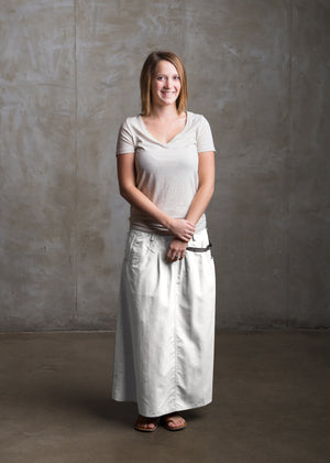 Macabi Slim Skirt - Off White - Macabi Skirts