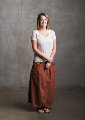 Macabi Slim Skirt - Terra Cotta - Macabi Skirts